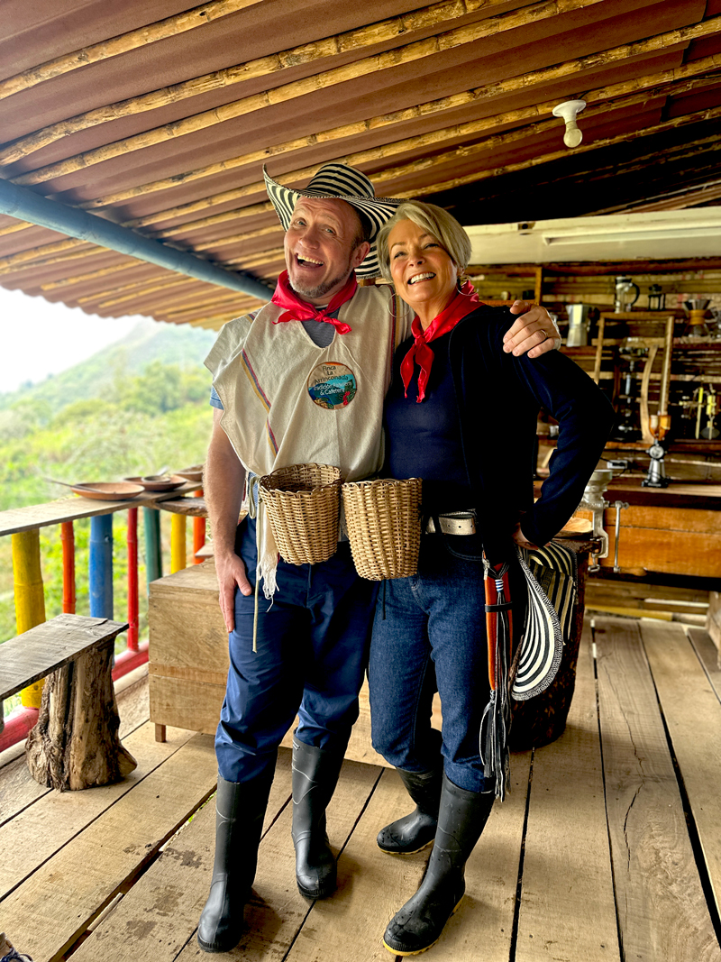 Nikki and Mal Garnett, coffee plantation, Colombia